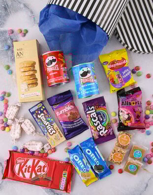 Round Basket of Sweet Treats